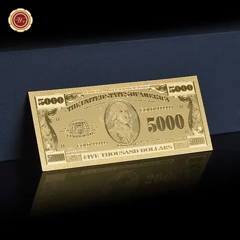 Americký Gold Bankoviek USD 5000 Doláru Bill Darček 24K zlatou Fóliou Bankovky, Papierové Peniaze, pre Domáce Dekorácie Darček