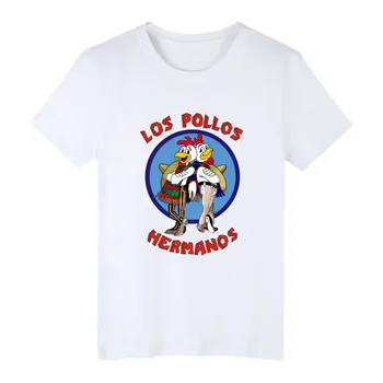 Americký Zločin Breaking Bad Los Pollos Hermanos Tričko Muž Topy Breaking Bad Oblečenie Lumbálna tričko Krátky Rukáv T-shirt