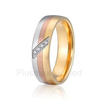 Anel de Casamento rýchle dodanie tri farby zodpovedajúce dámske sľub snubné prstene pre páry