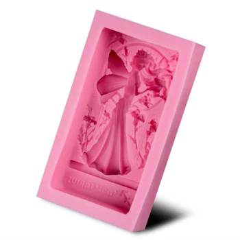 Angel girl modelovanie silikónové mydlo formy Cake decoration formy Tortu formy Ručne vyrábané mydlo formy E049