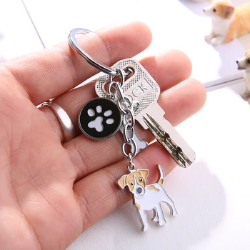 Anglický Foxhound prívesok kľúčenky pre mužov, ženy, dievčatá, strieborná farba kovových zliatin psa taška kúzlo auto keychain krúžok držiak