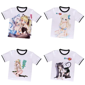 Anime Haganai T-shirt Kashiwazaki Sena, Mikazuki Yozora Biele Polyester Tričko Kawaii Lete Aktívne Tričko Otaku Mužov Tees