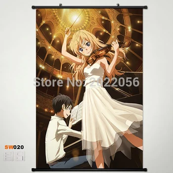 Anime Manga Vaše Leží v apríli Stene Prejdite Maľovanie 60x90cm Stenu Obrázok Tapety 001