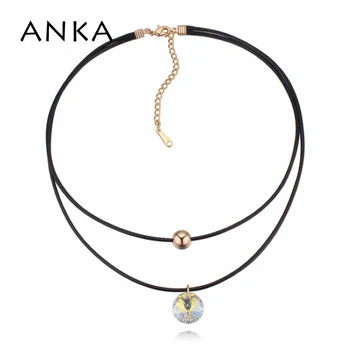 ANKA dvojvrstvové shinning kolo crystal choker náhrdelník pre ženy strany príslušenstvo najlepšie Crystal od Swarovski #125137