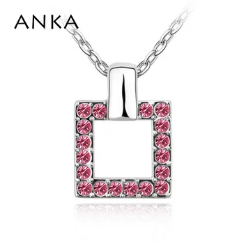 ANKA fashion square duté tvar prívesok crystal náhrdelník farebné top šperky crystal luxusný náhrdelník pre ženy veľkoobchod#80551