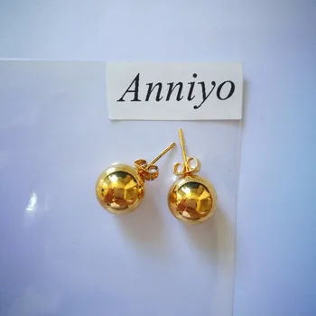 Anniyo 2Pair Perličkové Náušnice pre Ženy, Dievča, Šperky, Módne Etiópia,Oblasť Zlatá Farba Náušnice Loptu