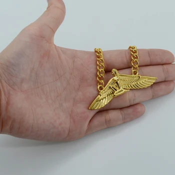 Anniyo 53 cm Fab Egyptskej Bohyne Náhrdelníky Zlatá Farba Krídla Náhrdelník Ankh Bib Wicca Pohanské Šperky Egypt-Náboženstvo #019606