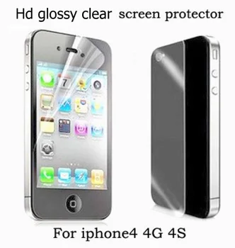 Anti-Glare Matný Displej fólia Pre iPhone 4 4S HD Lesklý Jasný Screen Protector Film lcd panel guard+predná & zadná film+čistú handričku