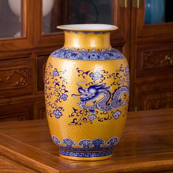 Antické Paláce Keramické Dragon Smalt Váza Starožitné Váza Klasickej Domácnosti, Ozdoby, Potreby Pre Umeleckých Remeselníkov A Nábytkárske Výrobky