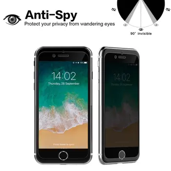 AntySpy Matný ochrany Osobných údajov Plný Kryt Pre iPhone 6 7 8 Plus X 5S SE Screen Protector Anti ochrany Osobných údajov Pre iPhone7 8 x Tvrdené Sklo