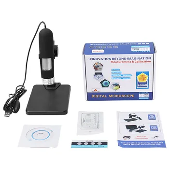 AOMEKIE 1000X Zoom USB Digitálne videokamery Mikroskopom 8 LED zväčšovacie sklo Microscopio Digital s Vzostup a Pád Držiteľ Tretej Strane