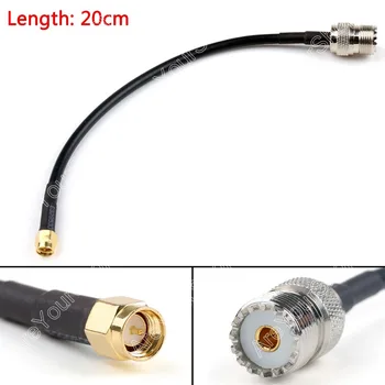 Areyourshop Predaj 20 cm Kábel RG58 SMA Samec Konektor Na SO239 UHF zásuvkový Konektor Priamo Pigtail 8in Mini J