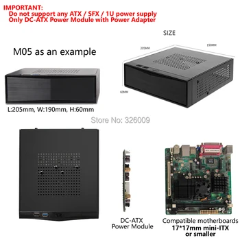 ARSYLID SKC-M05 HTPC mini-ITX tenký počítač prípade USB2.0 podporu USB3.0 horizontálne mini prípade 20.5*19*6typ 60W 84W 120W 150W
