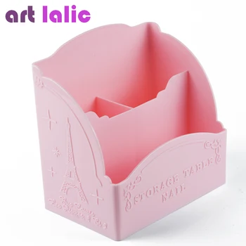 Artlalic 1pc Tri/ Štyri Izby Nail Art Nástroje Úložný Box Kontajner Prípade Organizátor make-up Štetce Pero Kabinetu Ružová Eiffelova Veža