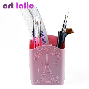 Artlalic 1pc Tri/ Štyri Izby Nail Art Nástroje Úložný Box Kontajner Prípade Organizátor make-up Štetce Pero Kabinetu Ružová Eiffelova Veža