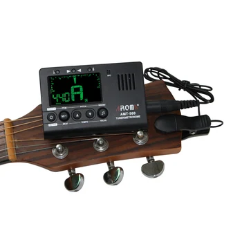ARÓMA AMT-560 Guitar Tuner Vstavaný Mikrofón Elektrické Tuner Metronóm s Vyzdvihnutie Funkciu pre Gitaru Chromatické Basy Husle Drumbľa