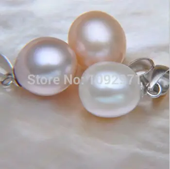 ASHIQI 9-10 mm Prírodné Sladkovodné perly Náhrdelníky & Retiazky 925 sterling silver náhrdelník pre ženy, Skutočné perly šperky