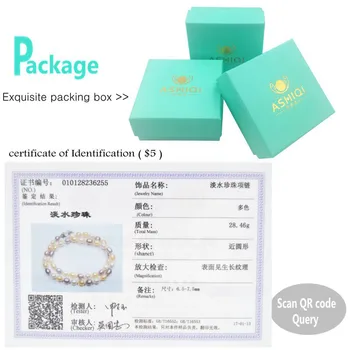ASHIQI Prírodné Perlový Náhrdelník Sladkovodných Perál pre ženy s 7-8mm farba pearl Šperky darček 925 strieborná spona