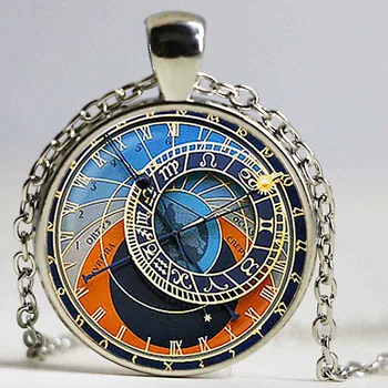 Astrológia Hodiny prívesok Astrológia Hodiny náhrdelník Astronómie, šperky, darček k narodeninám podiel á,vianočný darček HZ1