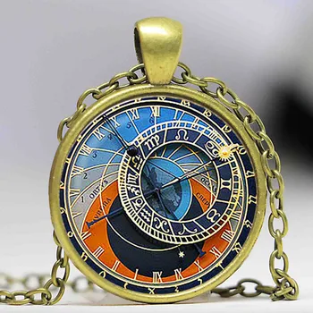 Astrológia Hodiny prívesok Astrológia Hodiny náhrdelník Astronómie, šperky, darček k narodeninám podiel á,vianočný darček HZ1