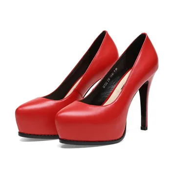 ASUMER black red móda jar jeseň ženy, čerpadlá kolo prst prírodné pravej Kože päty topánky na platforme vysoké podpätky, topánky