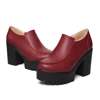 ASUMER čierne červené víno šedá móda jar dámy topánky štvorcové prst platformu námestie päte zips bežné ženy, vysoké podpätky, topánky