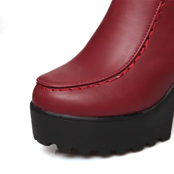 ASUMER čierne červené víno šedá móda jar dámy topánky štvorcové prst platformu námestie päte zips bežné ženy, vysoké podpätky, topánky