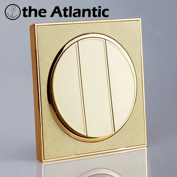 Atlantic Prepínač 3 Gang 1 Spôsob Veľké Tlačidlo M Zrkadlo Kruhu Light Switch Zlato vypínač Interrupteur 10A Stenu Prepínače