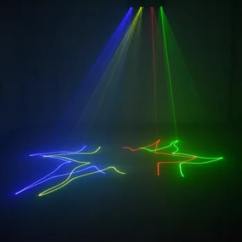 AUCD 4 Objektív Červená Zelená Modrá Žltá 9 CH Laserový Lúč Svetla DMX Profesionálne DJ Party Show Klub Dovolenku Bar Stage Osvetlenie 505