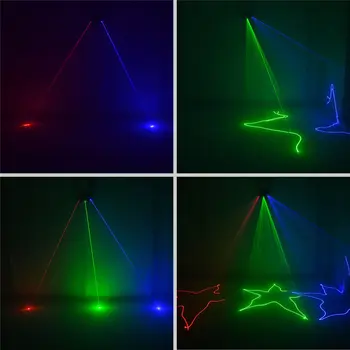 AUCD DMX 3 Objektív RGB Farebný Lúč Optickej Siete Laserové Svetlo Home Party DJ KTV Projektor Fáze Osvetlenie-X3