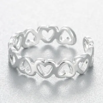 Autentické 925 Sterling Silver Láska Srdce Navždy Viac Stohovateľné Prsteň Matný Jednoduché Kompatibilné S Pan Šperky