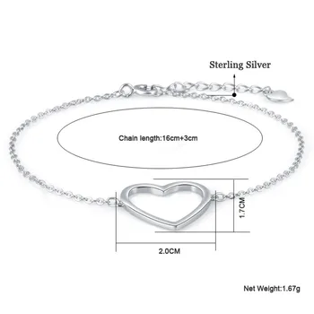 Autentické 925 Sterling Silver Srdce Náramok Ruža Zlatá/Strieborná Farba Nastaviteľné Reťazí Náramky Šperky