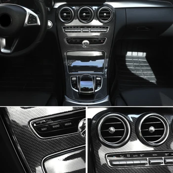 Auto Interiéru Carbon Fiber Farba Centrum Kryt Zdobia vhodné Na Mercedes Benz C Trieda W205 C180L-2017 Auto Styling Príslušenstvo