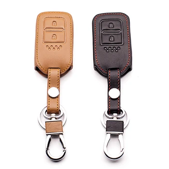 Auto Kožené Tlačidlo Prípade Kľúčových Kryt Na Honda CRV Fit XRV Smart Key Prípade 2 Tlačidlo kľúče od auta príslušenstvo chrániť shell starline a93