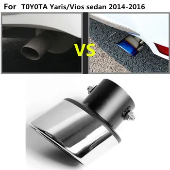 Auto kryt šál exteriéru konci potrubia venovať nerezová oceľ výfukové tip chvost 1pcs Pre Toyota Vios/Yaris sedan 2016