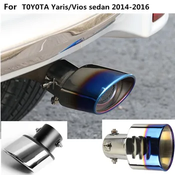 Auto kryt šál exteriéru konci potrubia venovať nerezová oceľ výfukové tip chvost 1pcs Pre Toyota Vios/Yaris sedan 2016
