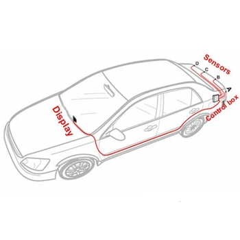 Auto Led Parkovacie Senzory Parktronic Displej 4 Senzory Zadnej Strane Pomoci Radaru Monitor Parkovací Systém Auto Príslušenstvo Ľudských