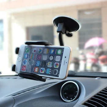 Auto multi - funkčný mobilný telefón držiak 360 - stupňové otáčanie PVC transparentné, veľké prísavky gooseneck držiak