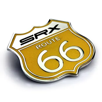 Auto Nálepky, Znak, Odznak Pre Cadillac SRX Route 66 2 Kovové Farby Tuning Auto Auto Styling Príslušenstvo