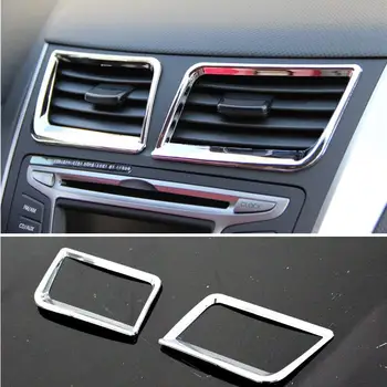Auto Príslušenstvo, centrálna klimatizácia zásuvky kryt ABS chrome dosku Na Hyundai Solaris prízvuk sedan hatchback 2011-