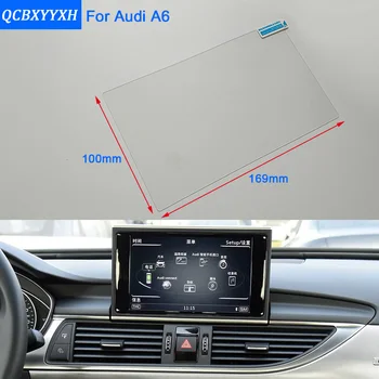 Auto Styling 8 Palcové GPS Navigácie Oceľ Sklo Ochranný Film Na Audi A6 Ovládanie LCD Displej Auto Nálepky