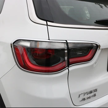Auto Styling ABS Chrome Vonkajšie Zadné Svetlo Lampy Liatie Trim zadné svetlo Zahŕňa 4Pcs Pre Jeep Compass Druhej Generácie 2017 2018