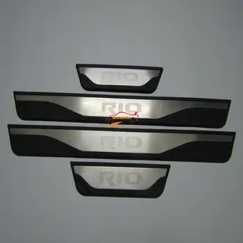 Auto Styling Accessorie Pre Kia Rio K2 Nerezové Dvere, Parapetné Šúchať Doska Chránič Stráže 2010 2013 2016 2017 Auto Nálepky