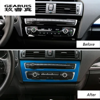 Auto-styling Centrálne Ovládanie CD panel dekoratívny kryt výbava Auta styling Nehrdzavejúcej ocele 3D nálepka pre BMW 1 series F20 116i 118i