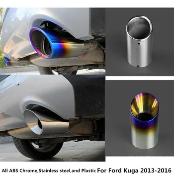 Auto Styling kryt šál exteriéru konci potrubia venovať nerezová oceľ výfukové tip chvost 2 ks Pre Ford Kuga, 2013 2016