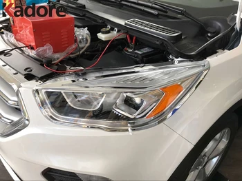 Auto Styling Pre Ford Kuga Uniknúť 2017 2018 ABS Chrome Predného Svetlometu Svetlo Lampy Kryt Trim, Dekorácie, Nálepky, 2 ks Príslušenstvo