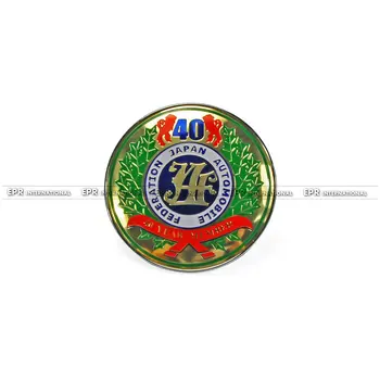 Auto-styling Univerzálny JDM JAF 40. Výročie Farebné Prednej maske Odznak 90 MM Priemer Kovová Základňa Plastové