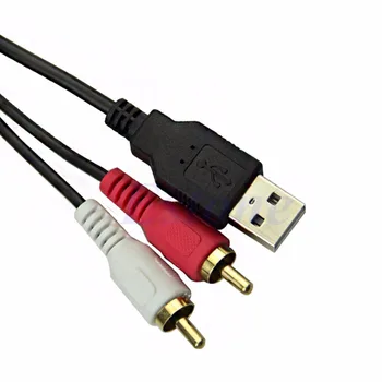 Auto Tabuli Flush Mount USB Port/3,5 mm Audio USB Muž+ 2 Konektor RCA Kábel Nové