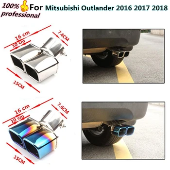 Auto telo kryt šál exteriéru konci potrubia venovať nerezová oceľ výfukové tip chvost 1pcs Pre Mitsubishi Outlander 2016 2017 2018