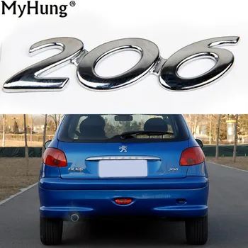 Auto Štandardné Zadné zadné dvere Logotyp Logo Dekorácie, Nálepky Na Dongfeng Na Peugeot 206 Auto-Styling Auto Príslušenstvo 1piece